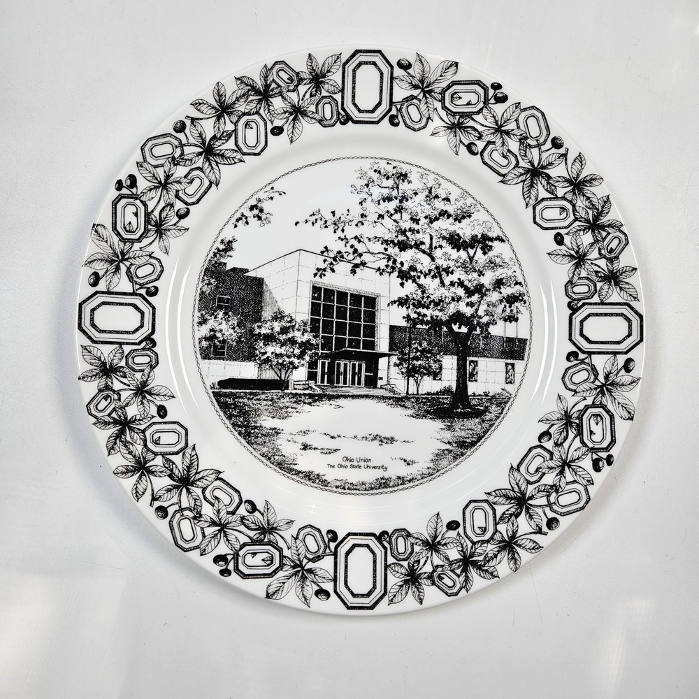 Oneida Commemorative Plate 10.5" White OSU Ohio Union‎ 1951-2007 Bone China